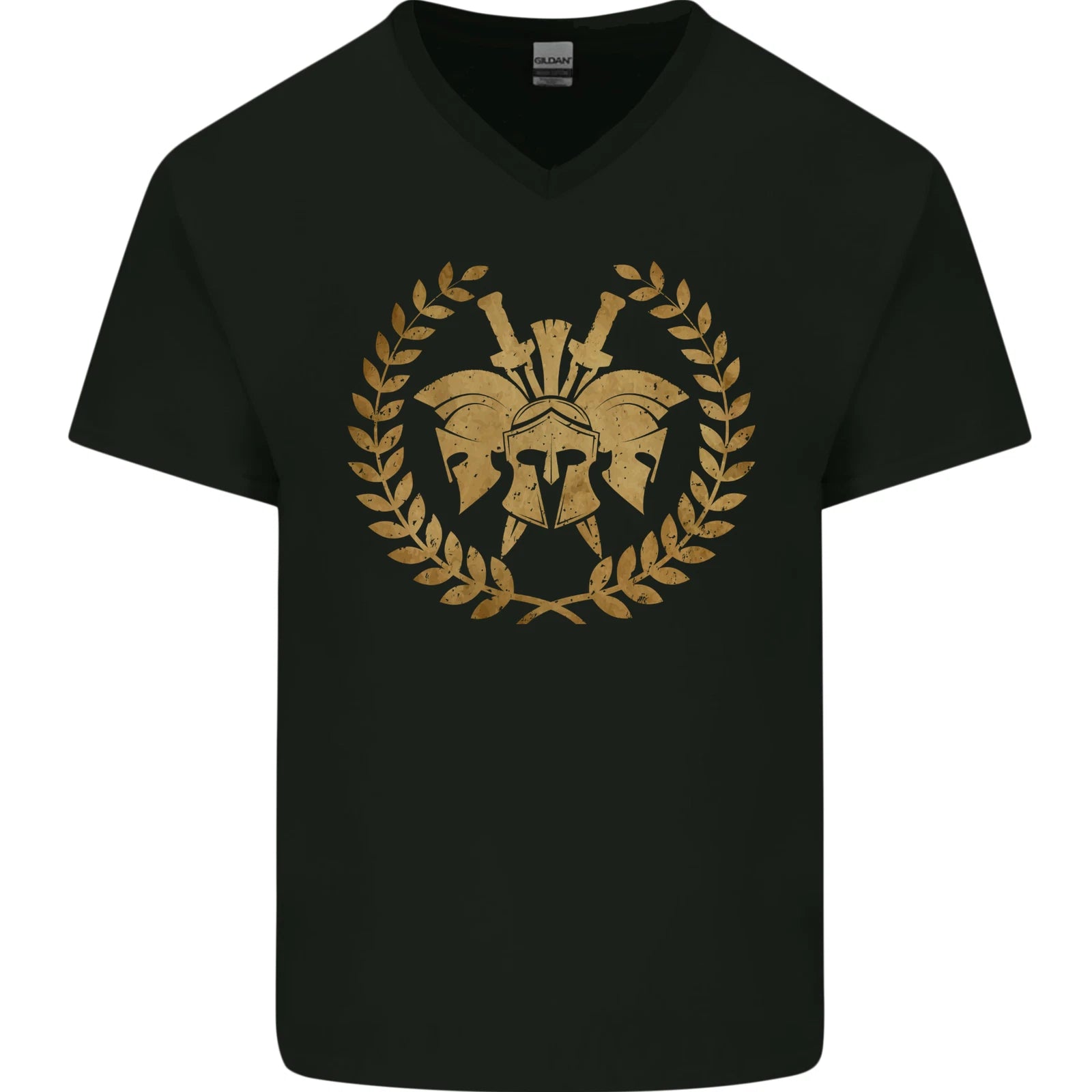 3 Sparta Helmets Gym Bodybuilding Training Mens V-Neck Cotton T-Shirt