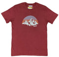 Men’s Levi's Sky Mountain Retro T-Shirt Striped Logo Size M 100% Cotton Burgundy