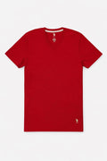 T-shirt U.S. Polo Assn V Neck Short Men Logo Solid Cotton  Tee Red Grey S-L NEW