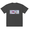 Oversized faded t shirt glitch dollar