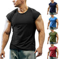Mens Crew Neck Workout Tops Bodybuilding T Shirt Fitness Gym Muscle Tee Pullover
