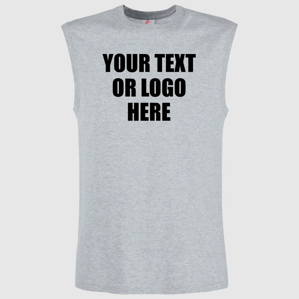 Custom Printed Vest Mens Custom Text/Logo Printed Gym Workwear Sleeveless Top