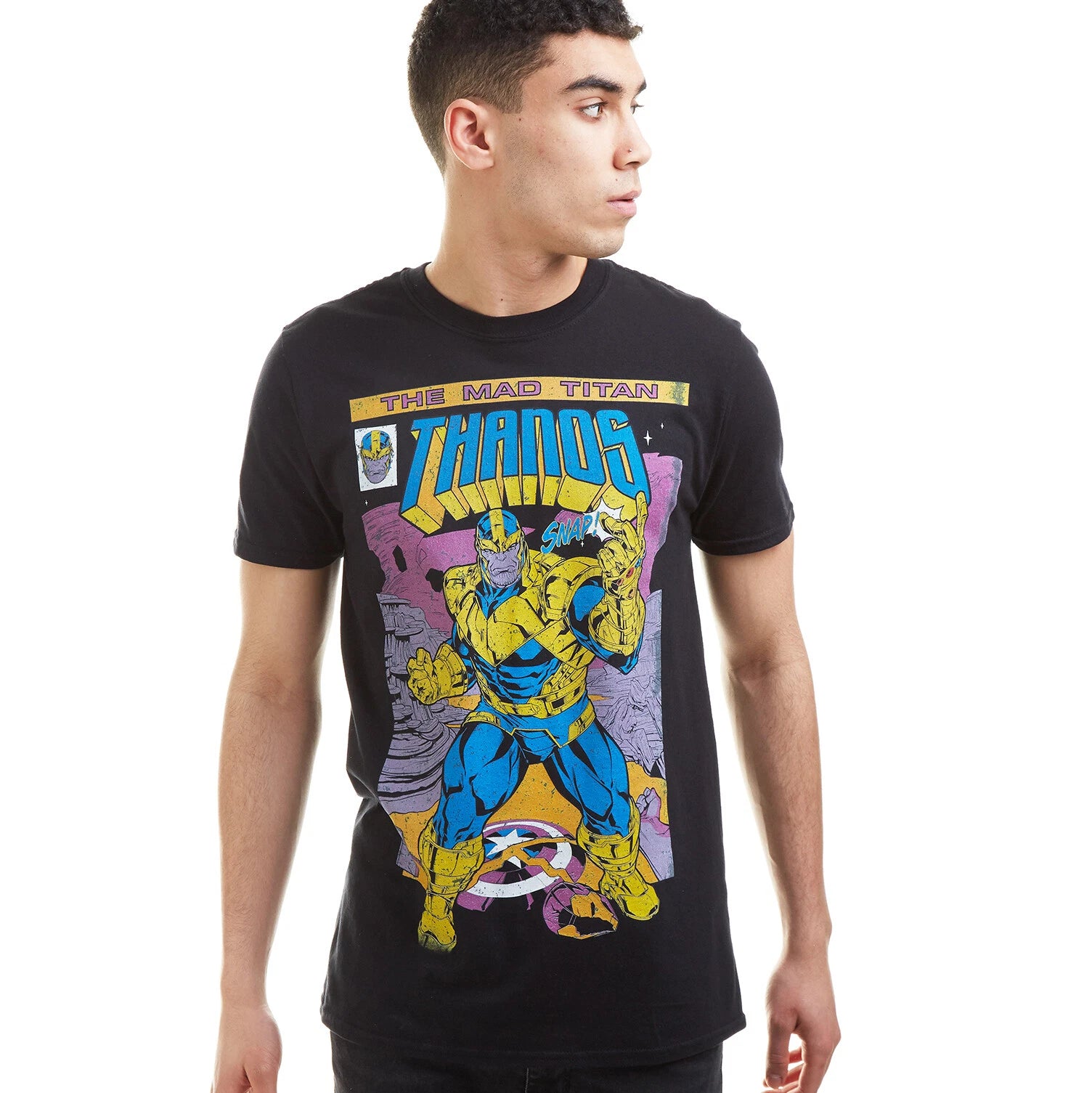 Official Marvel Mens Thanos The Mad Titan T-shirt Black S - XXL