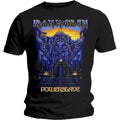 Men's Iron Maiden Dark Ink Powerslaves Slim Fit T-shirt Large Black