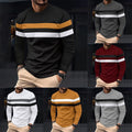 Lightweight Men's Long Sleeve T shirt Stylish Striped Muscle Top in Black
