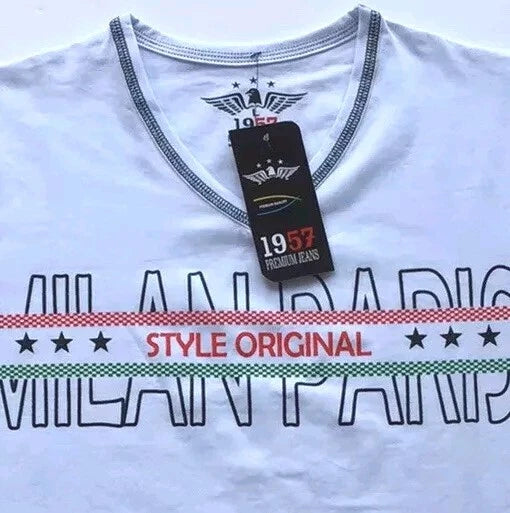 . Men's 1957 Cotton T Shirt,Italian Style,Slim Fit,Stretch S M XL….D2.