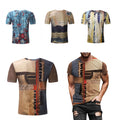 Mens T-Shirt Vintage Short Sleeve Blouse Summer Casual Fitness Tops Tee US