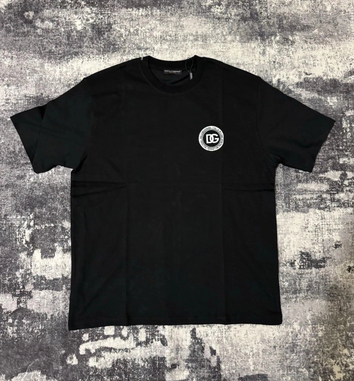 Dolce & Gabbana Black Cotton Jersey Logo Short Sleeve Crew Neck Men's T-Shirt