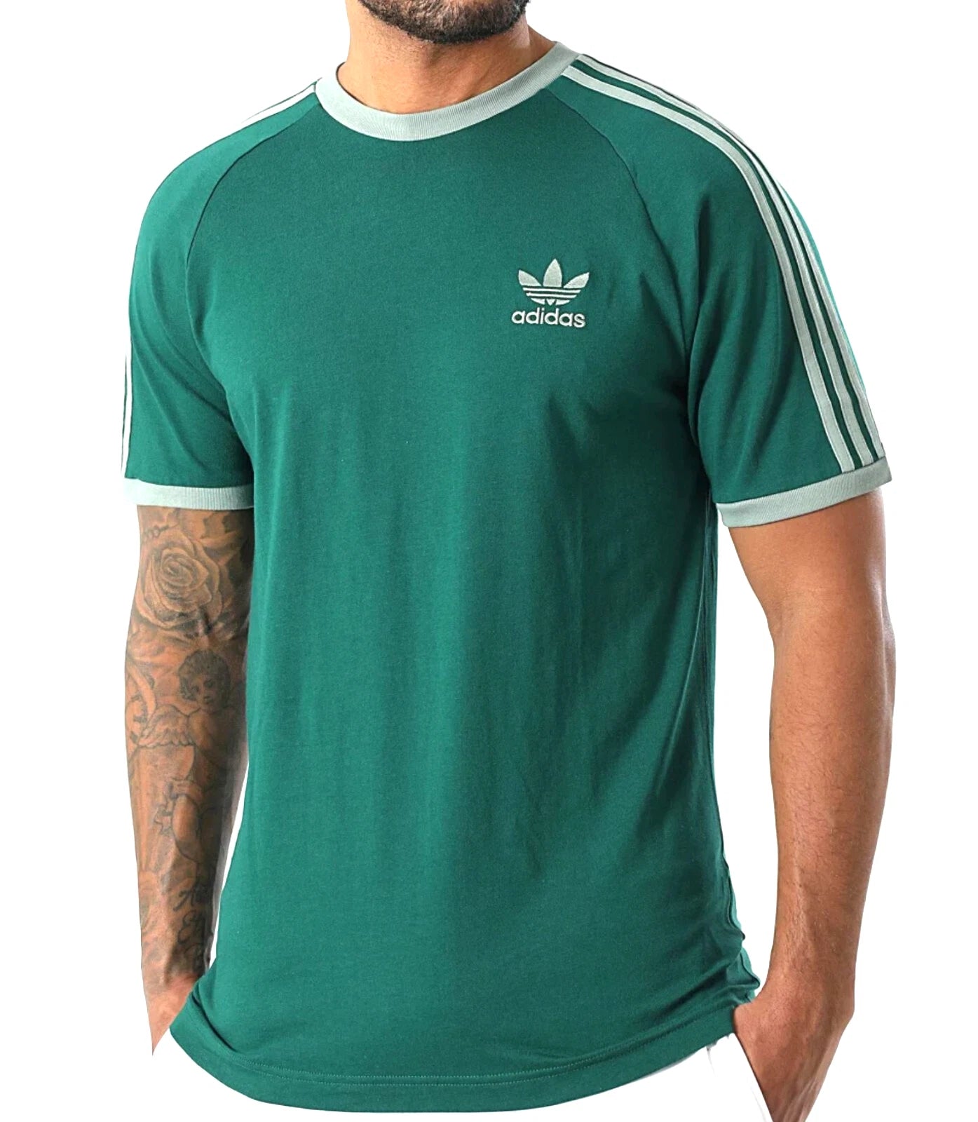 NEW MENS ADIDAS ORIGINALS CALIFORNIA TREFOIL TEE SHIRT~SIZE LARGE  #JN7017