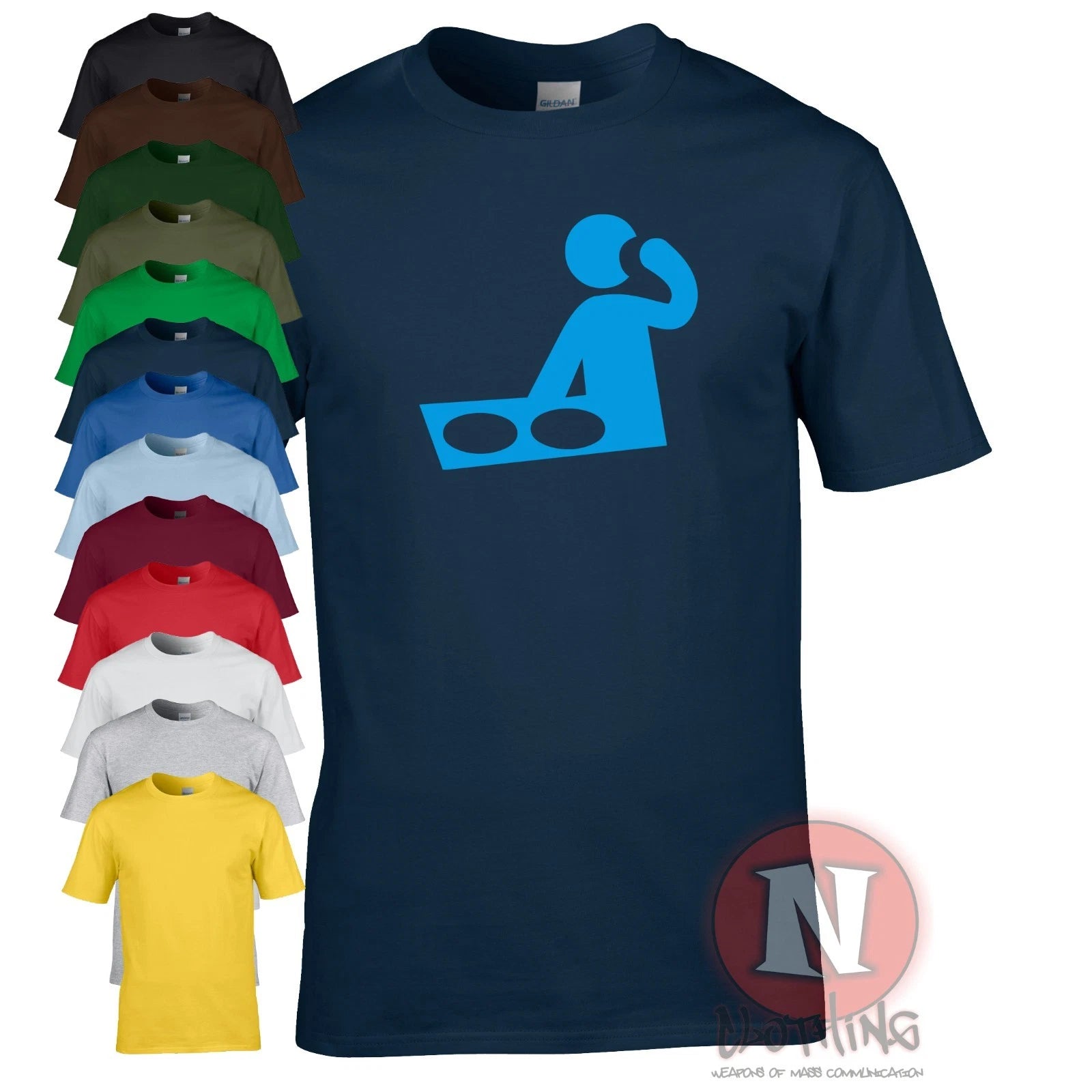 DJ graphic T-shirt for clubbing dance music house techno festival and rave