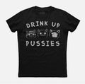 Cat Face Printed Mens Short Sleeve New Cotton Black T-shirt