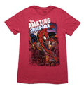 Spider-Man New Adult T-Shirt -Amazing Flying Distressed City Below