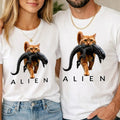 Alien Funny Sci Fi Horror Movie Cat Lover Unisex Kids T shirt Boys Girls