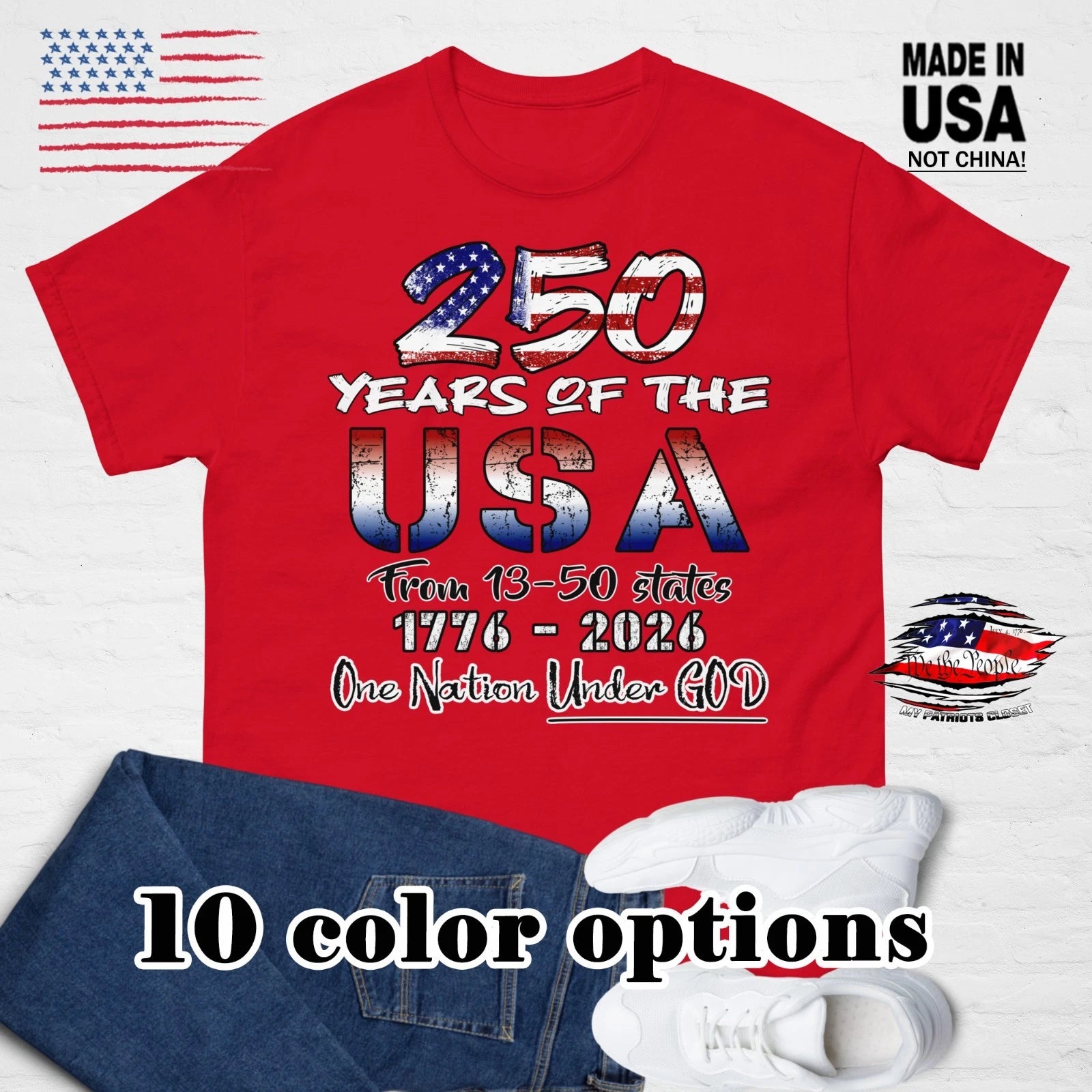 250 Years of USA shirt, America Birthday, Trump MAGA 1776 One Nation Under GOD