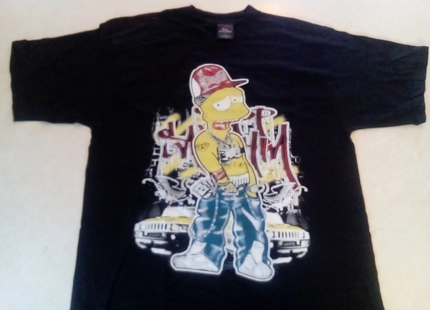 Vintage Bart Simpson Gangster Y2K era  CH Gold Series T-Shirt Large Shirt New!