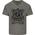 Get up Stand up Reggae Music Mens V-Neck Cotton T-Shirt