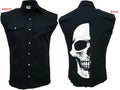 Half Skull/Worker/Shadow/Skeleton/Biker/Tribal/Tattoo/Work Shirt/Sleeveless/Top