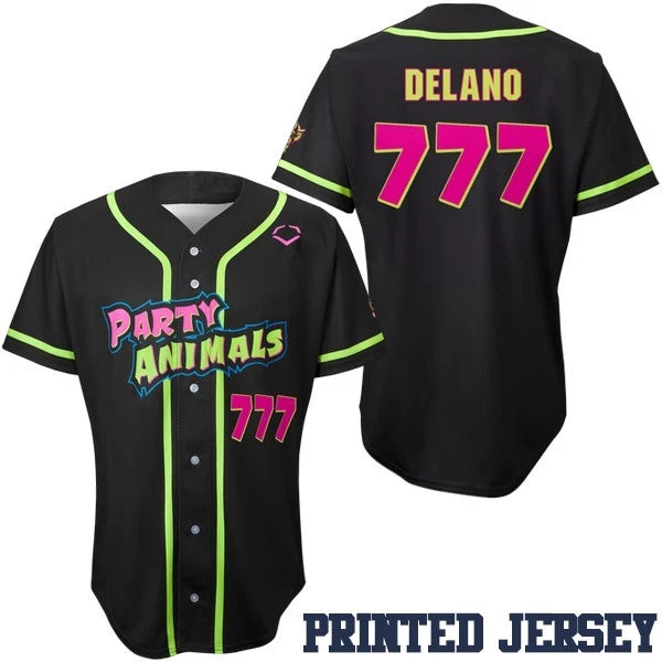 New Party Animals Garett Delano #777 Gift For Fans Unisex baseball jersey SS3131
