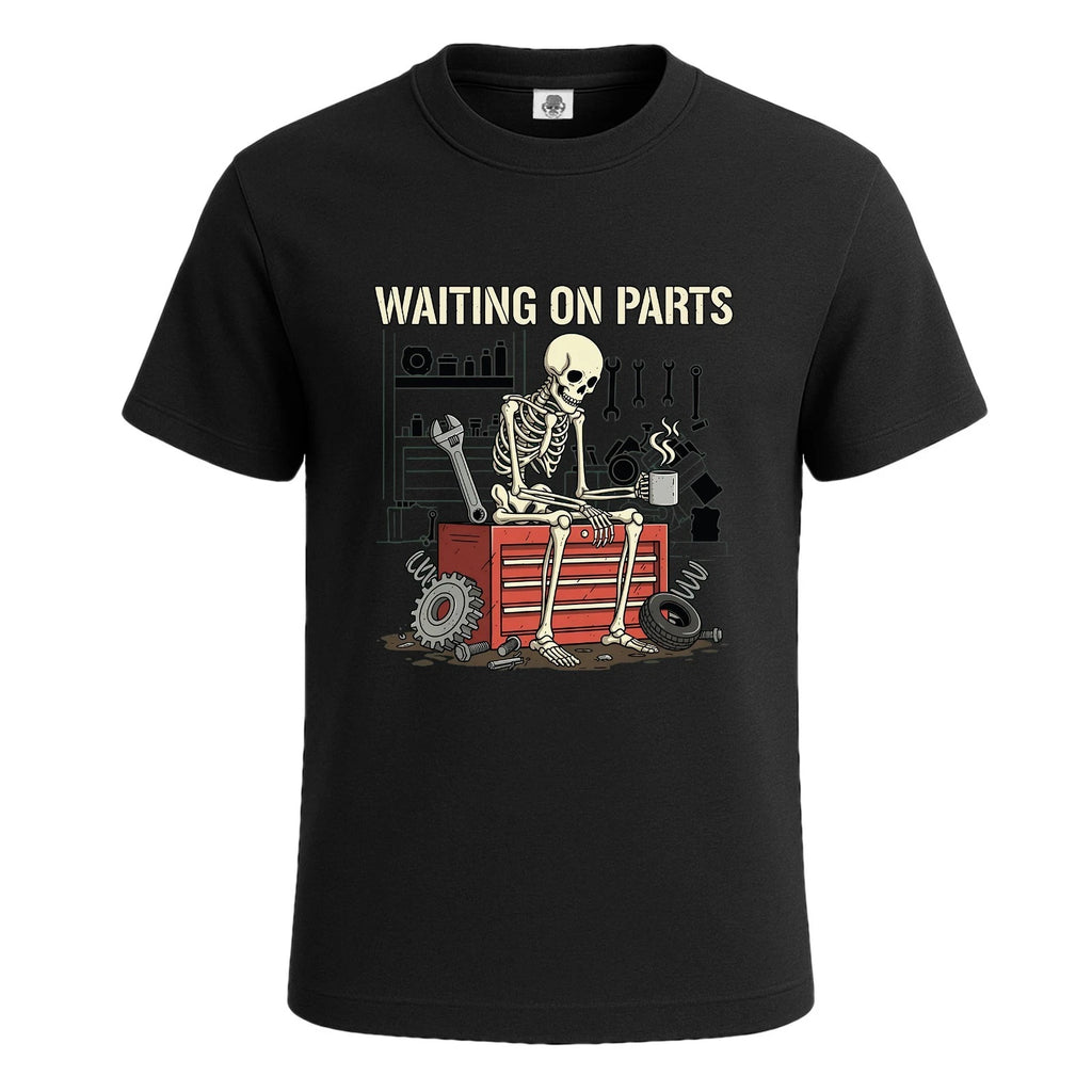 Waiting On Parts Skeleton Human Funny Animal T-Shirt For Mens Novelty Tee Top