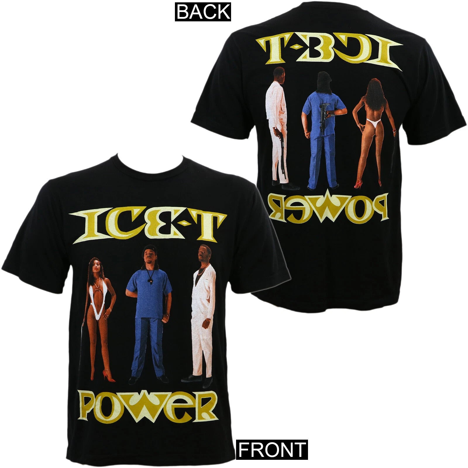 Authentic ICE-T Power Album Cover Gangster Rap Slim Fit T-Shirt S-2XL NEW