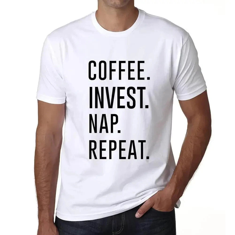 ULTRABASIC men's t-shirt coffee invest nap repeat coffee invest nap