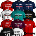 European Cup Tshirt Jersey T-Shirt Football Fan Name & Number Mens Womens Many Countries
