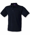 2 x Polo Shirt - Henbury  Classic Navy Pique H400-Unisex Casual Plain Collared