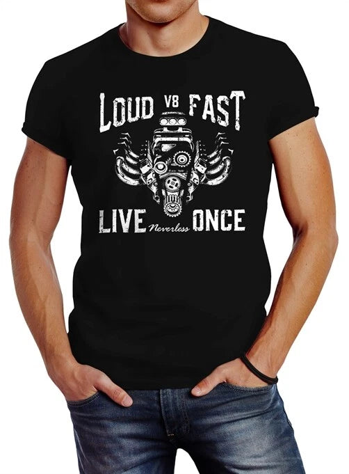 Men's V8 Engine Block Engine Hot Rod GT Slim Fit Neverless® T-Shirt