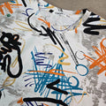 YININF Mens Abstract Graffiti Scribble Print T-Shirt White Large Short Sleeve