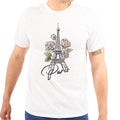 Cute Paris France Rose Flower Eiffel Tower Womens or Mens Crewneck T Shirt Tee