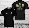 Custom name US Navy Master Chief Retired 1893 3D T-Shirt