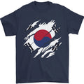 Torn South Korea Flag Korean Day Football Mens T-Shirt 100% Cotton