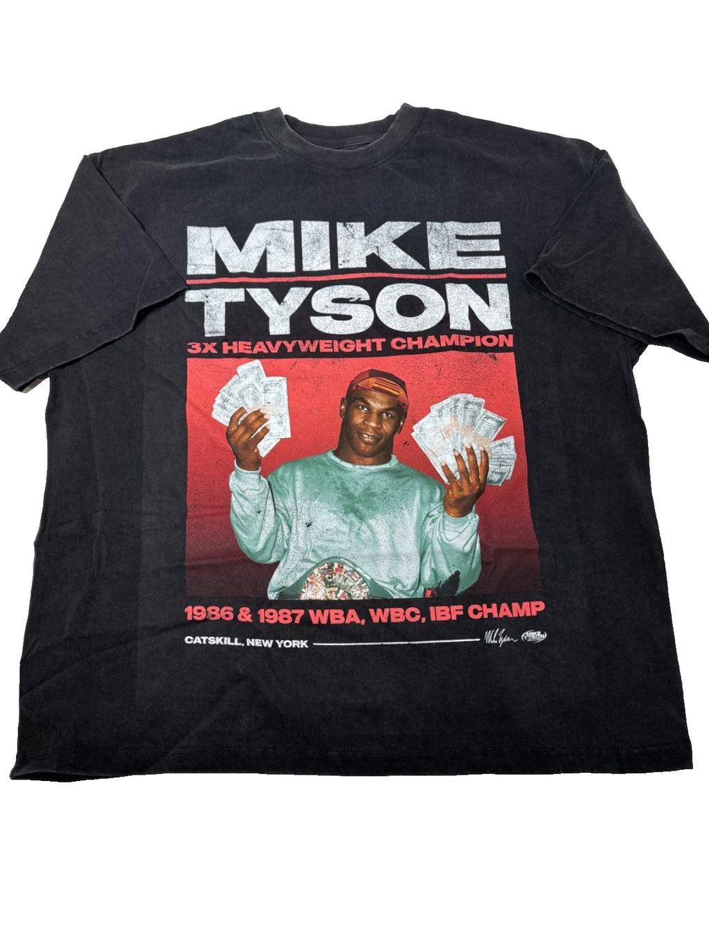Mike Tyson "Money Man" Graphic T-Shirt by Pacsun Washed Black Size Large L NWT