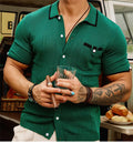 Men's Short Sleeve Slim Fit Polo Shirts Knitted Shirts Casual Golf Shirt