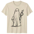 Ghost Holding Pumpkin T-Shirt Halloween Spooky Gift For Him And Her
