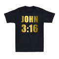 John 3 16 Bible Verse Christian Jesus John 3:16 Golden Print Men's T-Shirt