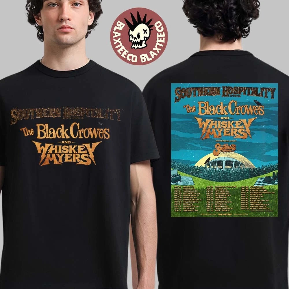 The Black Crowes And Whiskey Myers Southern Hospitality Tour 2026 T-Shirt Unisex