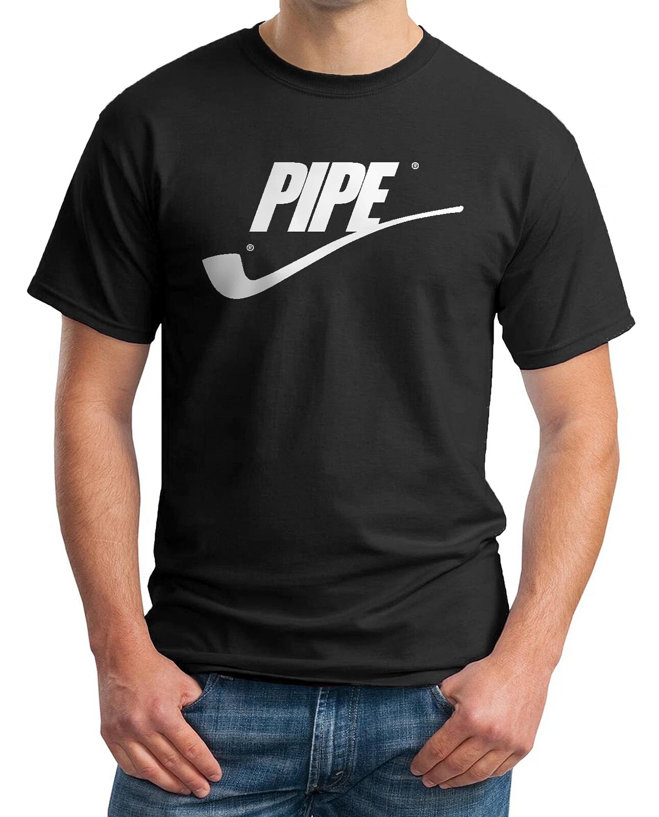 Pipe Spoof Tee: Funny Sports Parody Shirt - Mens  Medium Pemium Tees