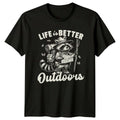 Life Is Better Outdoors T-Shirt Raccoon Backpacking Hiking