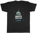 Personalised Happy Birthday Celebration In Blue Mens Unisex T-Shirt Tee Gift