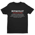 MOTORCYCLIST Dictionary Definition Funny Biker T Shirt Gift Idea Motorbike Lover
