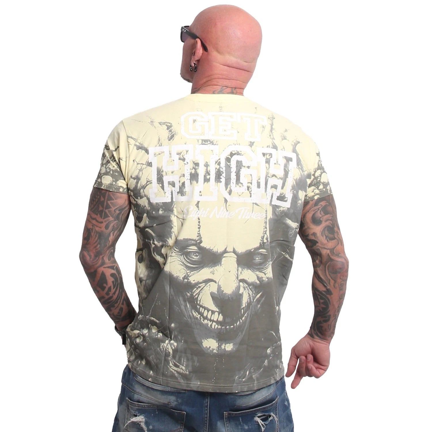 New Yakuza Men's Get High All Over Regular T-Shirt - Dark Gull Gray