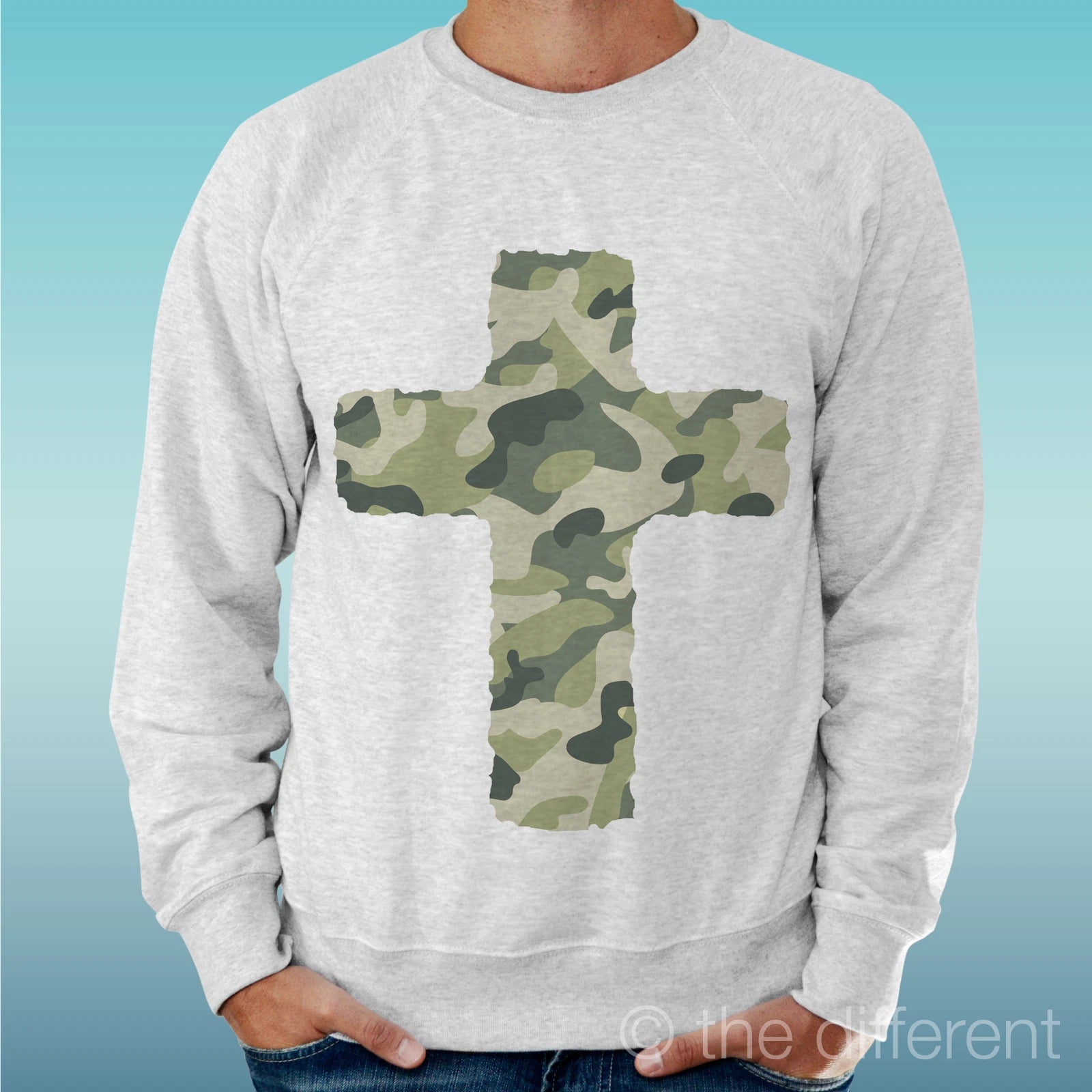 Felpa Man Light Sweater Light Grey " Cross Military "