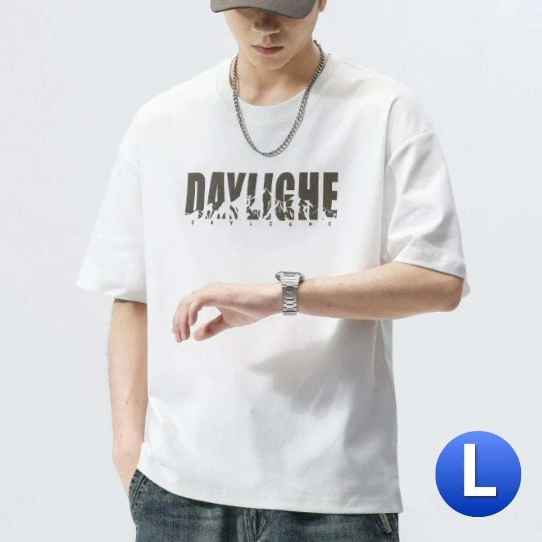 Men s short sleeve T shirt stylish clean white T shirt T shirt sports short slee