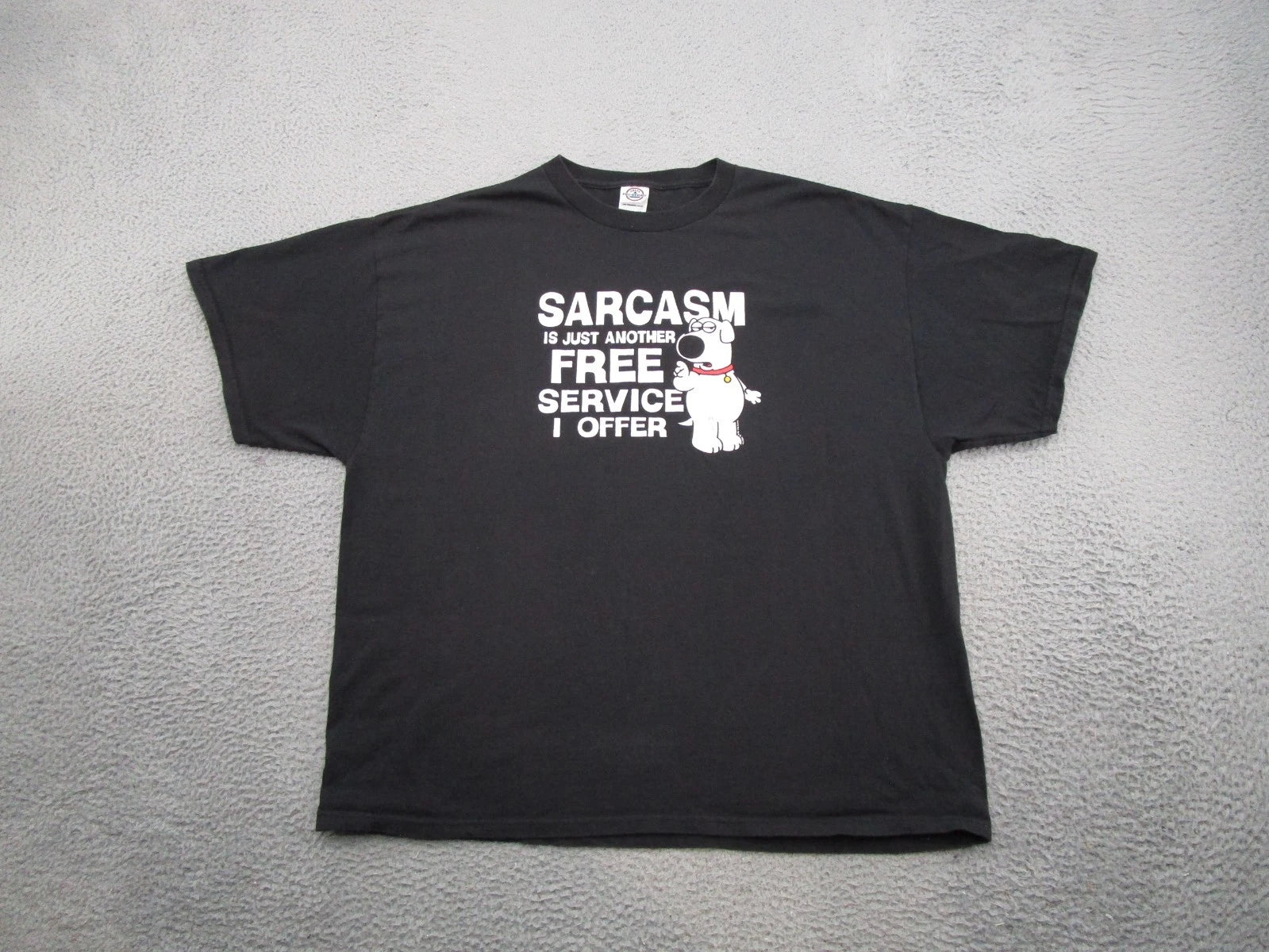 Y2K Sarcasm Is Just Another Free Service I Offer Brian Dog Family Guy Shirt 2XL
