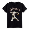Godspeed Skeleton Baseball Pitcher T-Shirt Gothic Sports Graphic Streetwear Tee