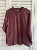 Woolrich Burgundy Henley Long Sleeve Size S Cotton/Polyester EUC