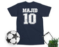 Custom Name & Number Football T-shirt Personalised Sports Top Unisex Kids Adult