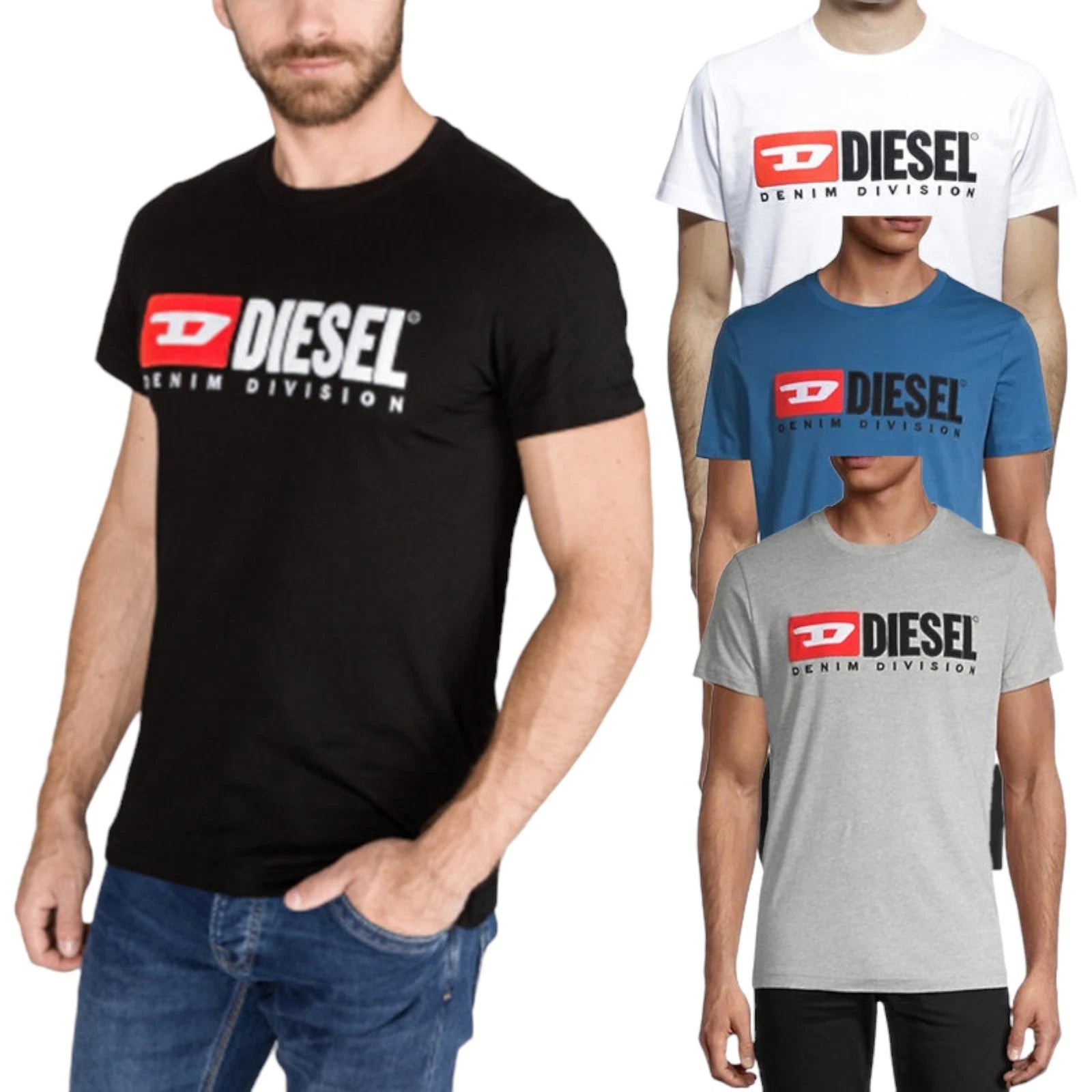 DIESEL Mens T Shirt T DIEGO DIVISION Short Sleeve Casual Cotton Summer Top Tee