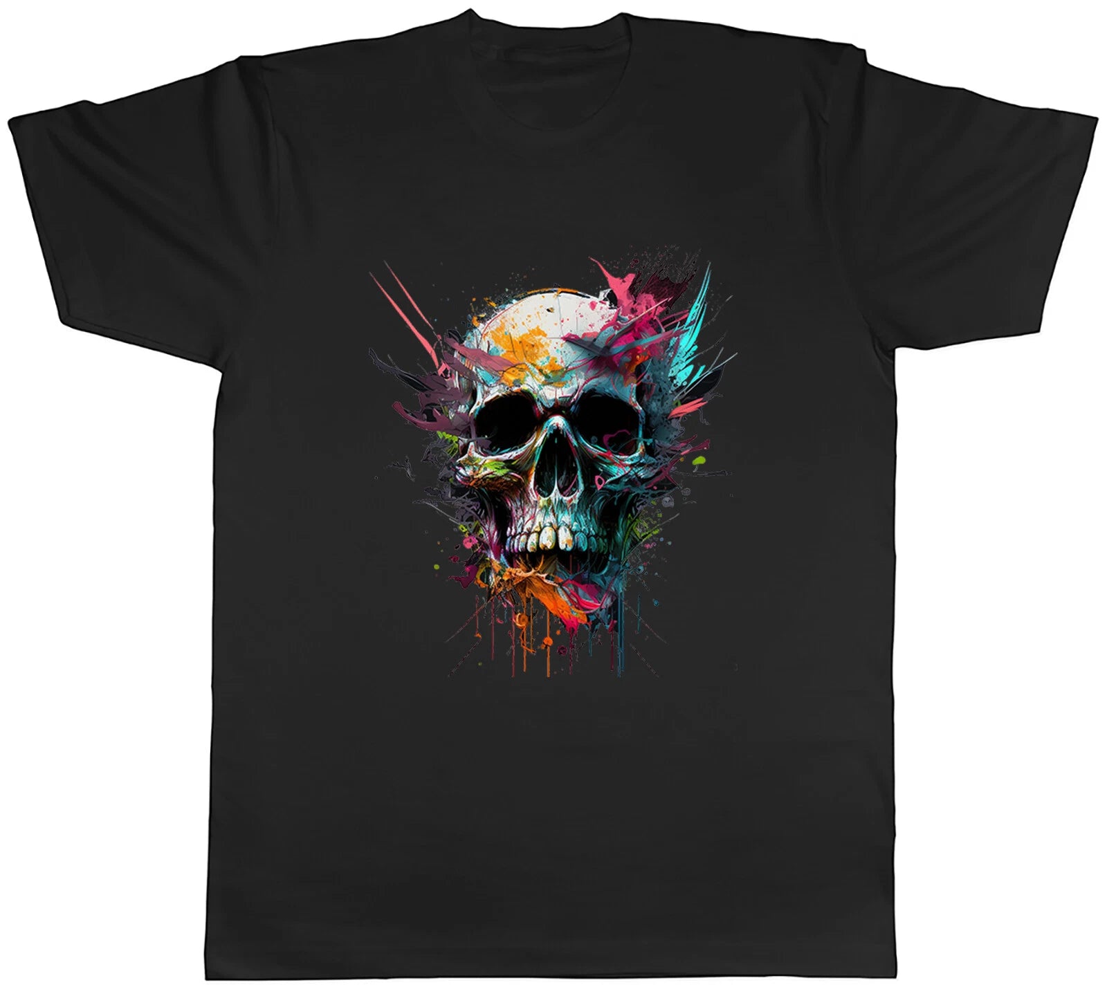 Skull Face Mens T-Shirt Gothic Halloween Emo Goth Unisex Tee Gift